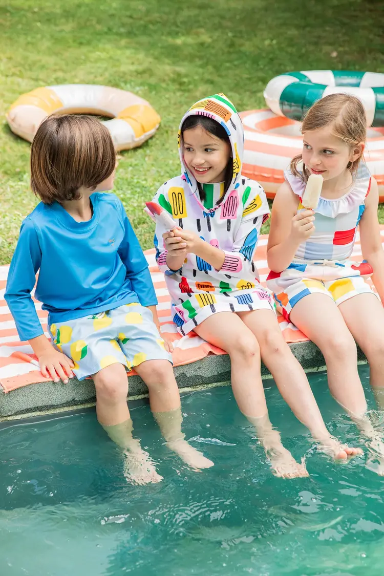 Mon Coeur Mon Coeur Recycled Cotton Checkered Cropped Kid Short