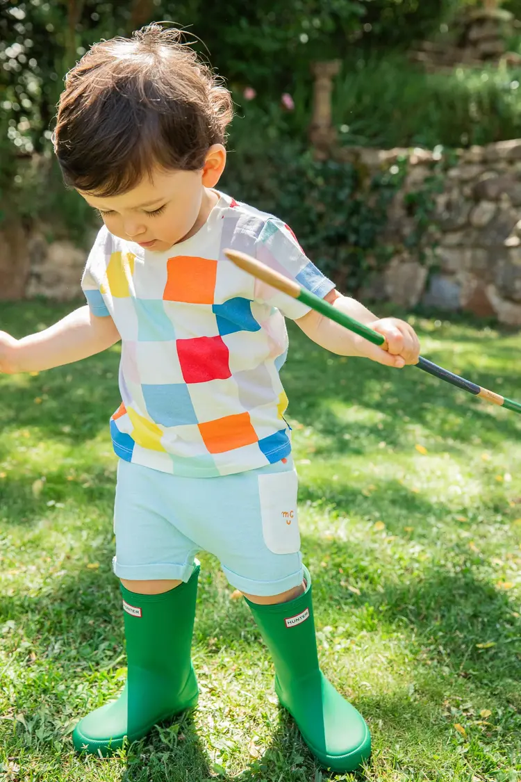 Mon Coeur Mon Coeur Recycled Cotton Checkered Kid T-Shirt