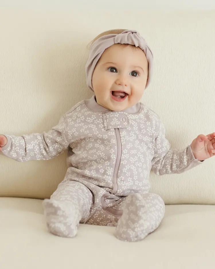 Rylee + Cru Quincy Mae Zip Long Sleeve Sleeper Footie || Lavender Ditsy