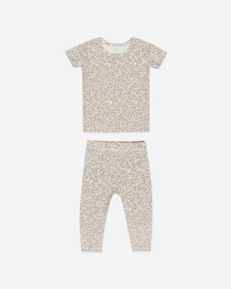 Rylee + Cru Quincy Mae Bamboo Short Sleeve Pajama Set || Purple Floral