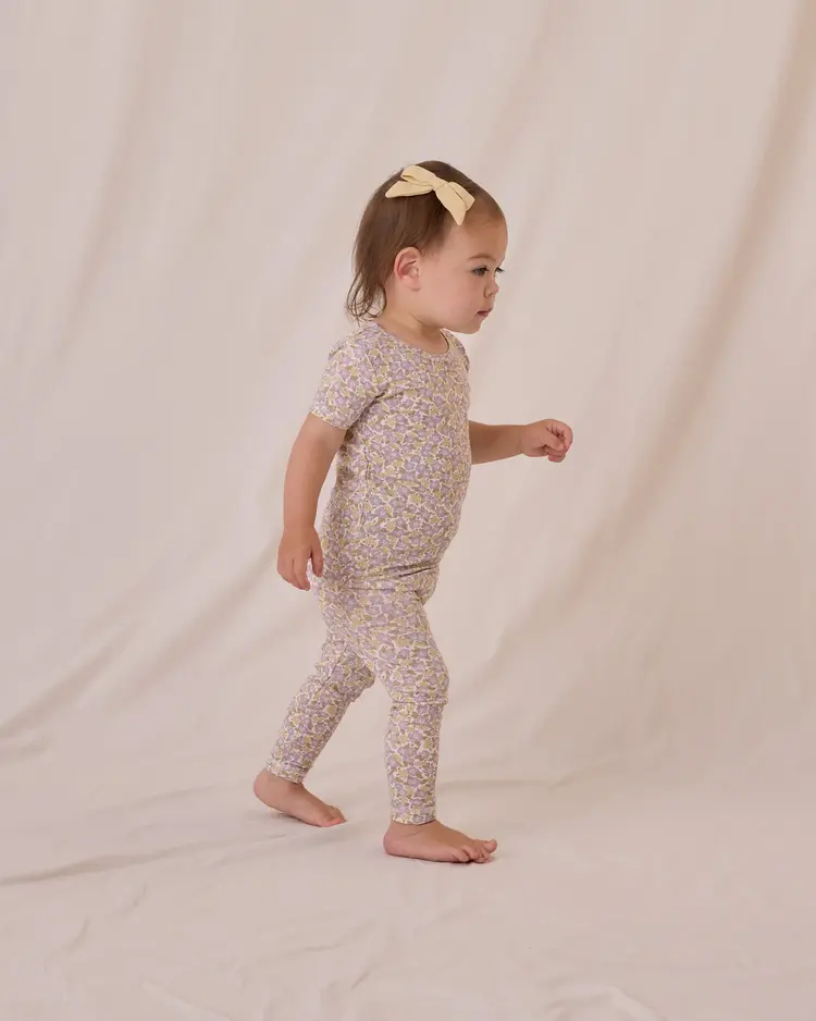 Rylee + Cru Quincy Mae Bamboo Short Sleeve Pajama Set || Purple Floral