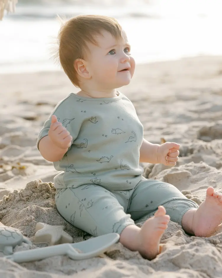 Rylee + Cru Quincy Mae Jersey Tee + Pant Set || Dino