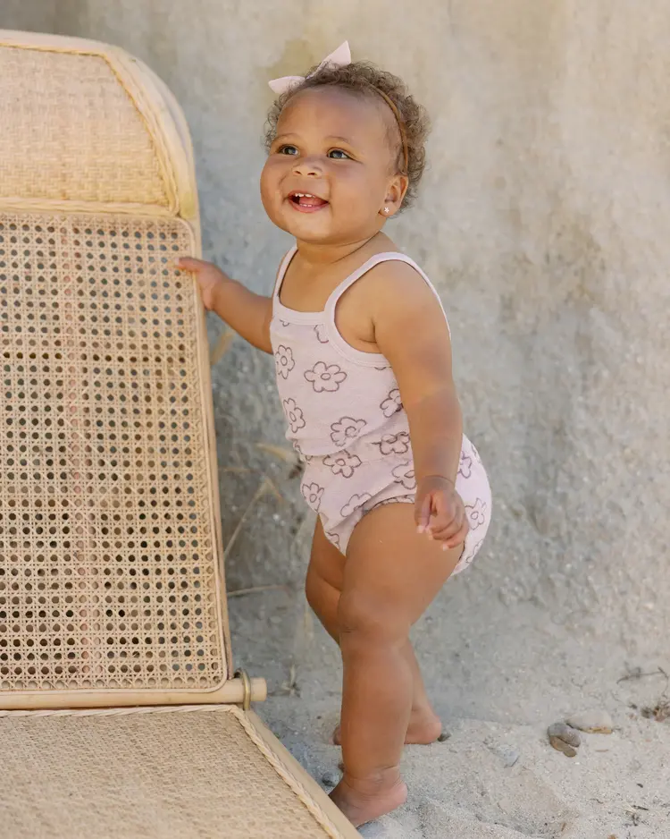 Rylee + Cru Quincy Mae Terry Cinch Romper || Daisy
