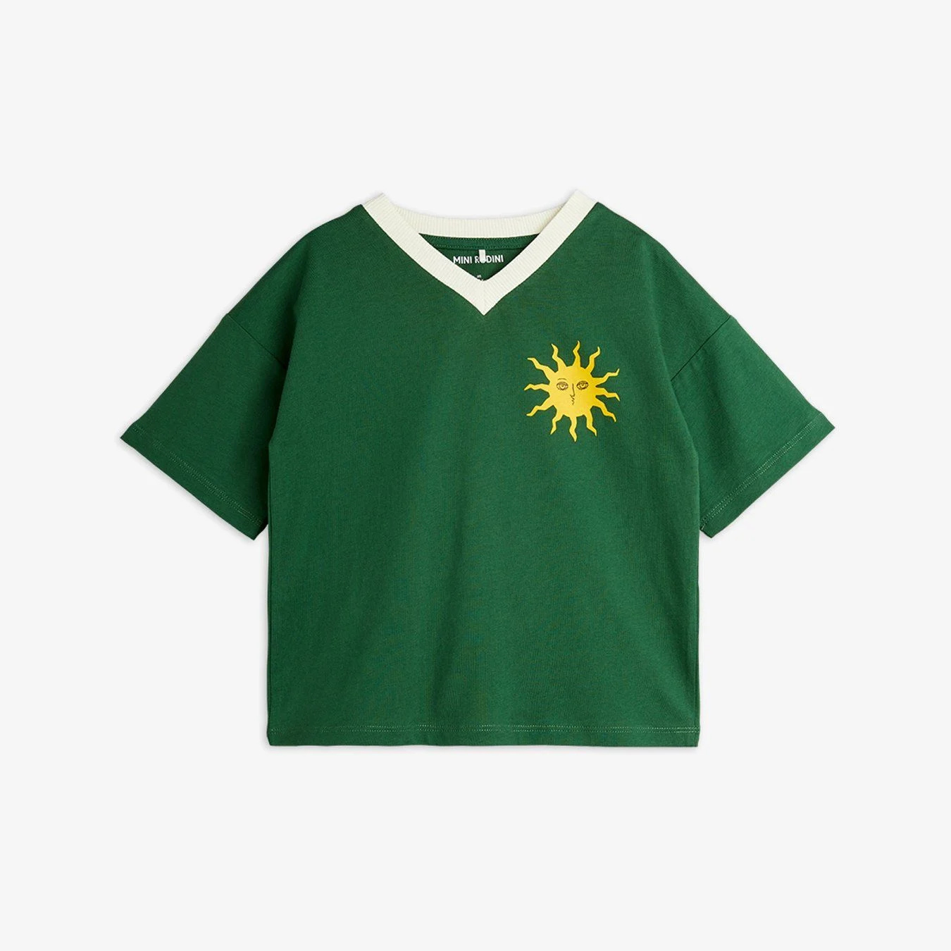 Mini Rodini Sun v-neck T-shirt - Yellow Turtle
