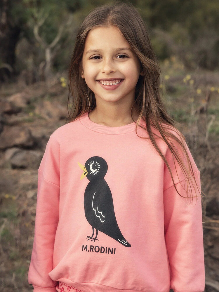 Mini Rodini Pink Blackbird Sweatshirt