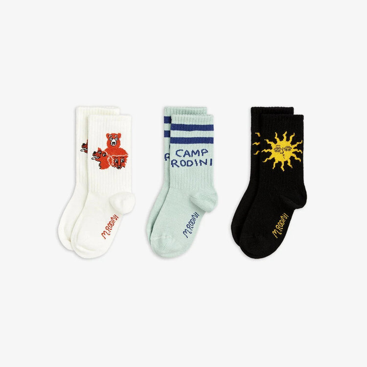 Mini Rodini Camp Rodini 3-pack socks