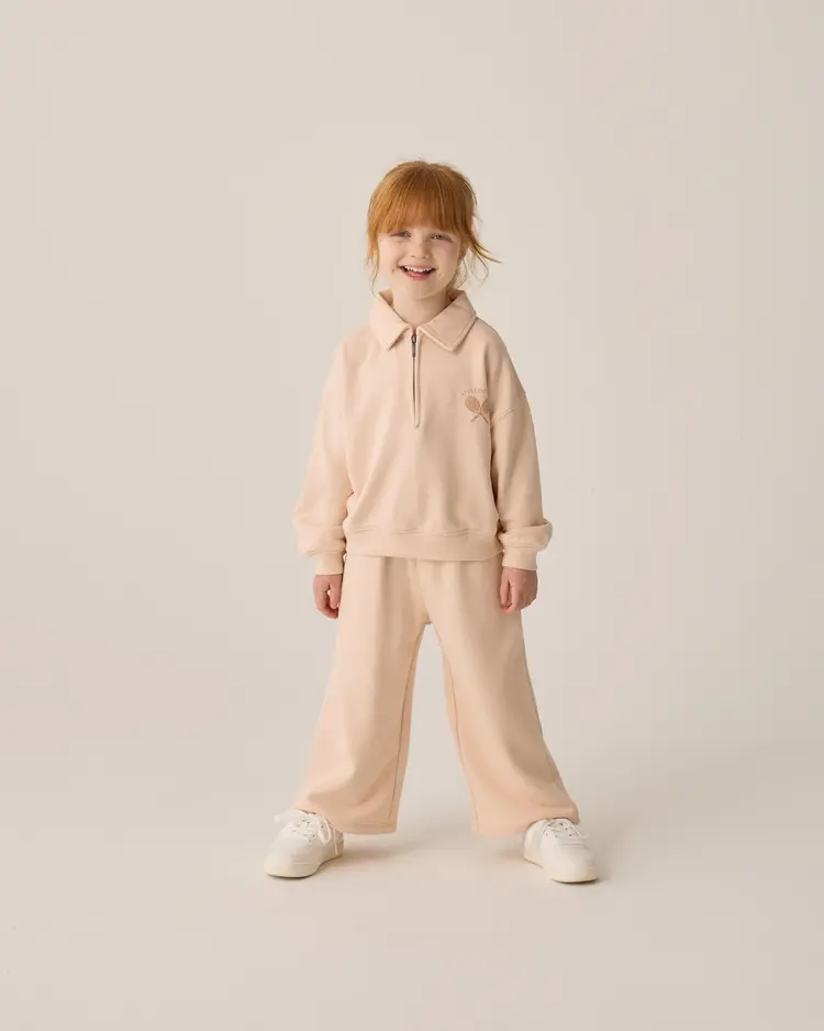 Rylee + Cru Wide Leg Sweatpant || Shell