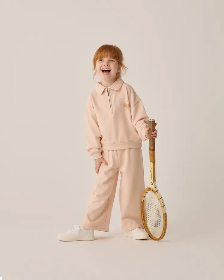 Rylee + Cru Wide Leg Sweatpant || Shell