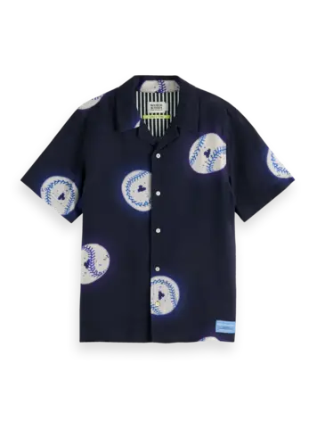 Scotch & Soda Boys' Baseball Printed Short Sleeve Shirt