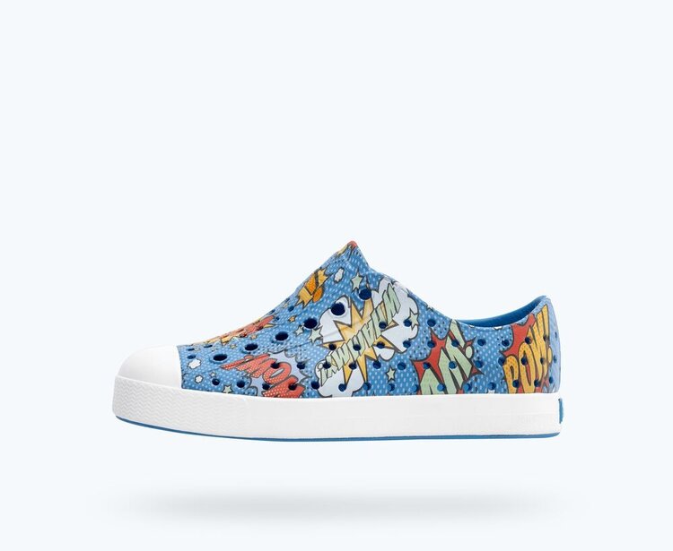 Native Shoes Jefferson Print Child-  Resting Blue/ Boom Pow