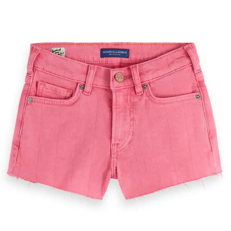Scotch & Soda The Ray Relaxed Fit Denim Shorts in Electric Pink