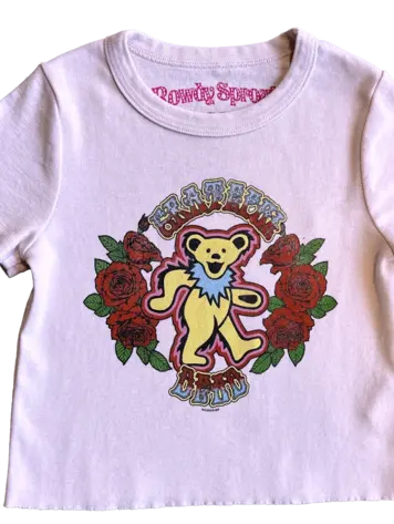 Rowdy Sprout Grateful Dead Bear Girls Fitted Tee