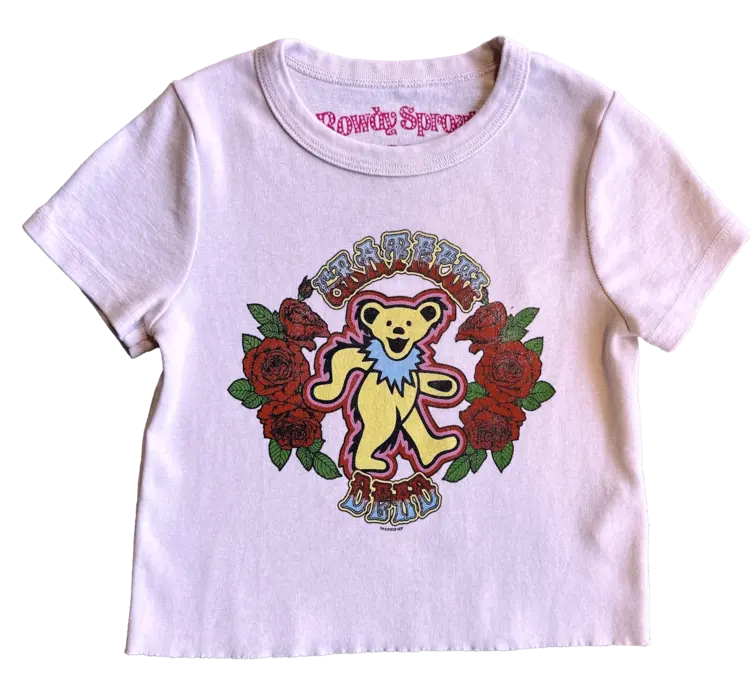 Rowdy Sprout Grateful Dead Bear Girls Fitted Tee