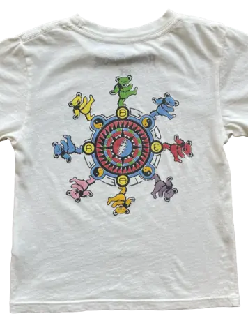 Rowdy Sprout Grateful Dead Circle Dancing Bears Tee - White
