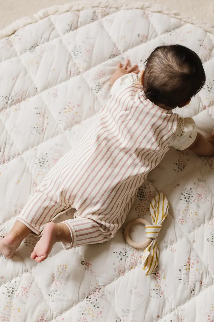 Pehr Designs Baby Overalls Stripes Away Peony