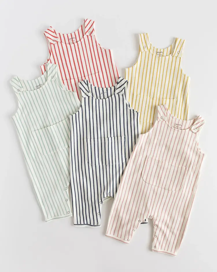 Pehr Designs Baby Overalls Stripes Away Peony