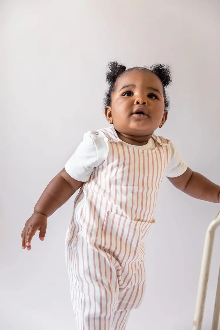 Pehr Designs Baby Overalls Stripes Away Peony