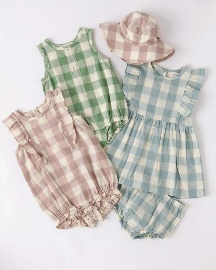 Pehr Designs Checkmate Flutter One-Piece- Iris