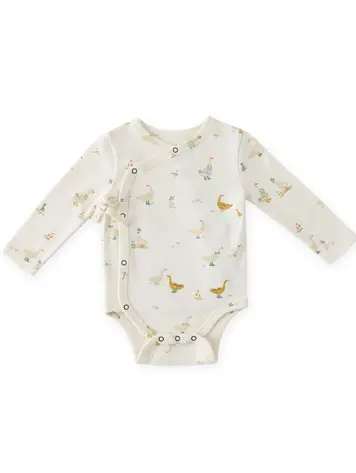 Pehr Designs Long Sleeve Kimono One-Piece- Duck Duck Goose
