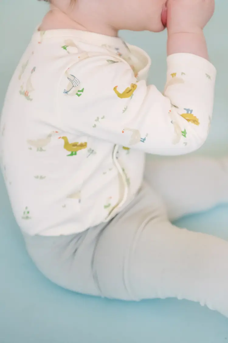 Pehr Designs Long Sleeve Kimono One-Piece- Duck Duck Goose