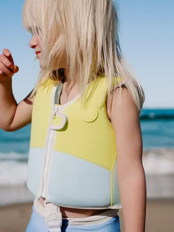 Sunnylife Kids Swim Vest - Salty the Shark Aqua Neon Yellow (2-3)