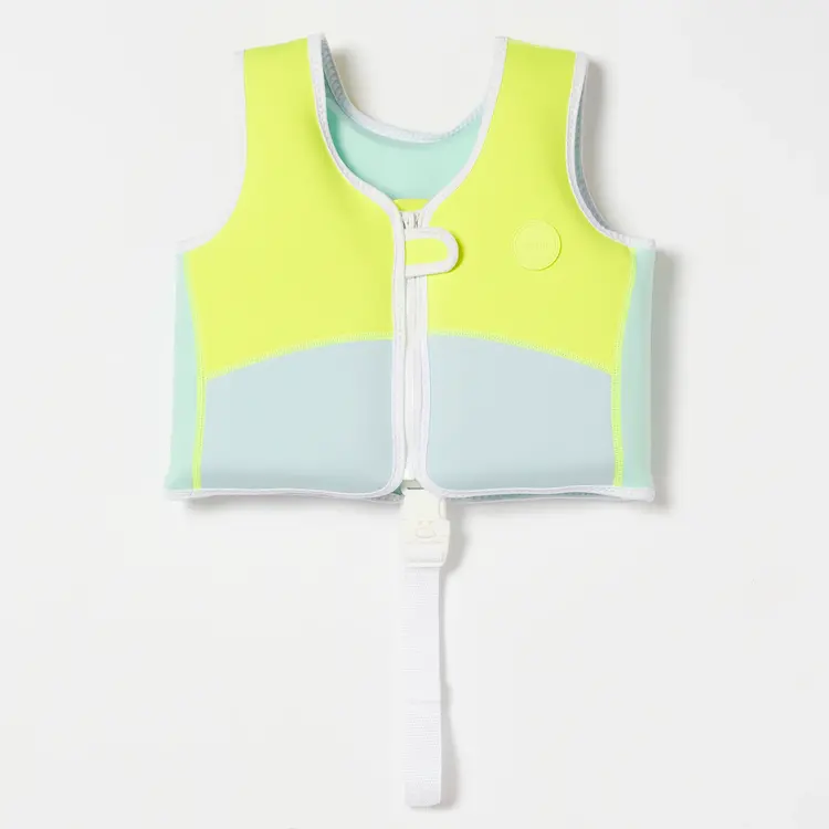 Sunnylife Kids Swim Vest - Salty the Shark Aqua Neon Yellow (2-3)