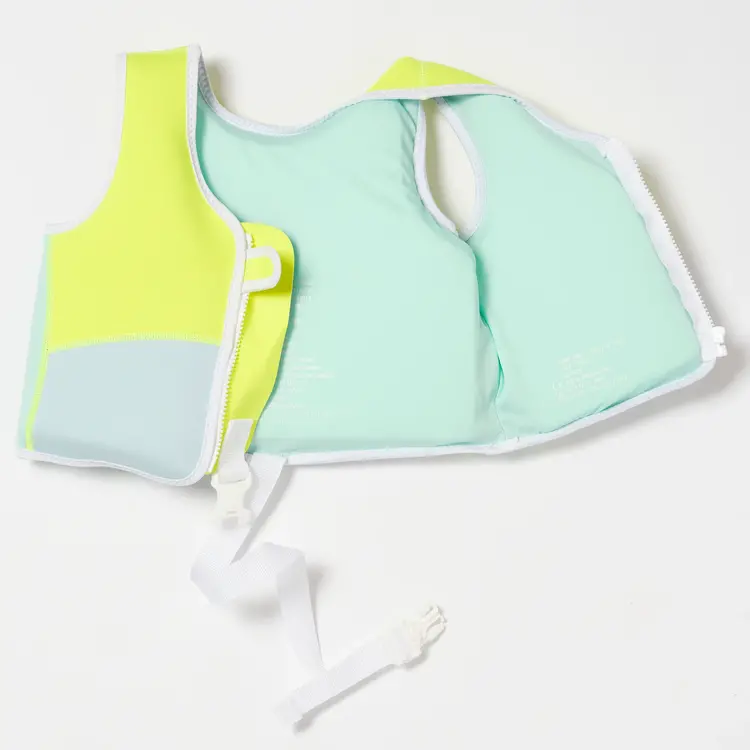 Sunnylife Kids Swim Vest - Salty the Shark Aqua Neon Yellow (2-3)