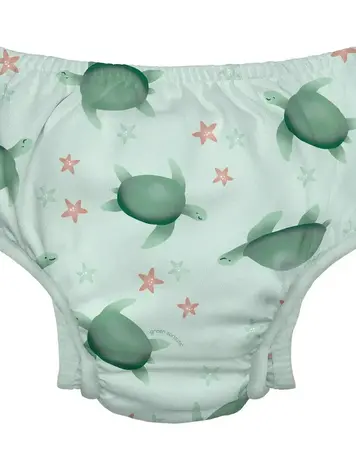 Green Sprouts Reusable Baby Swim Diaper - Sage Turtle