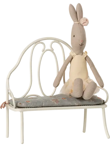 Maileg Vintage bench, Miniature - Off white