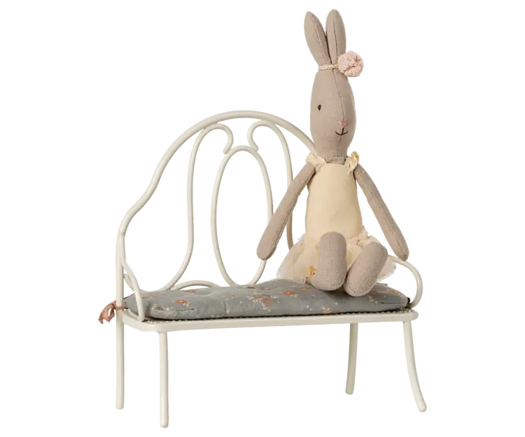 Maileg Vintage bench, Miniature - Off white