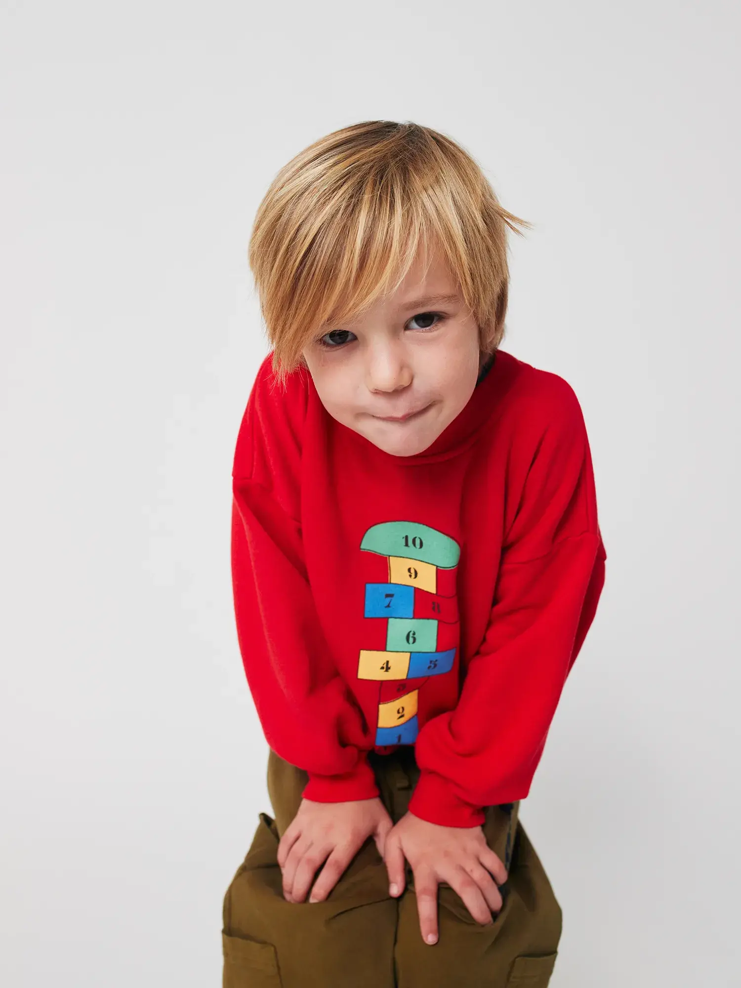Bobo Hopscotch Sweatshirt - RED - Yellow Turtle