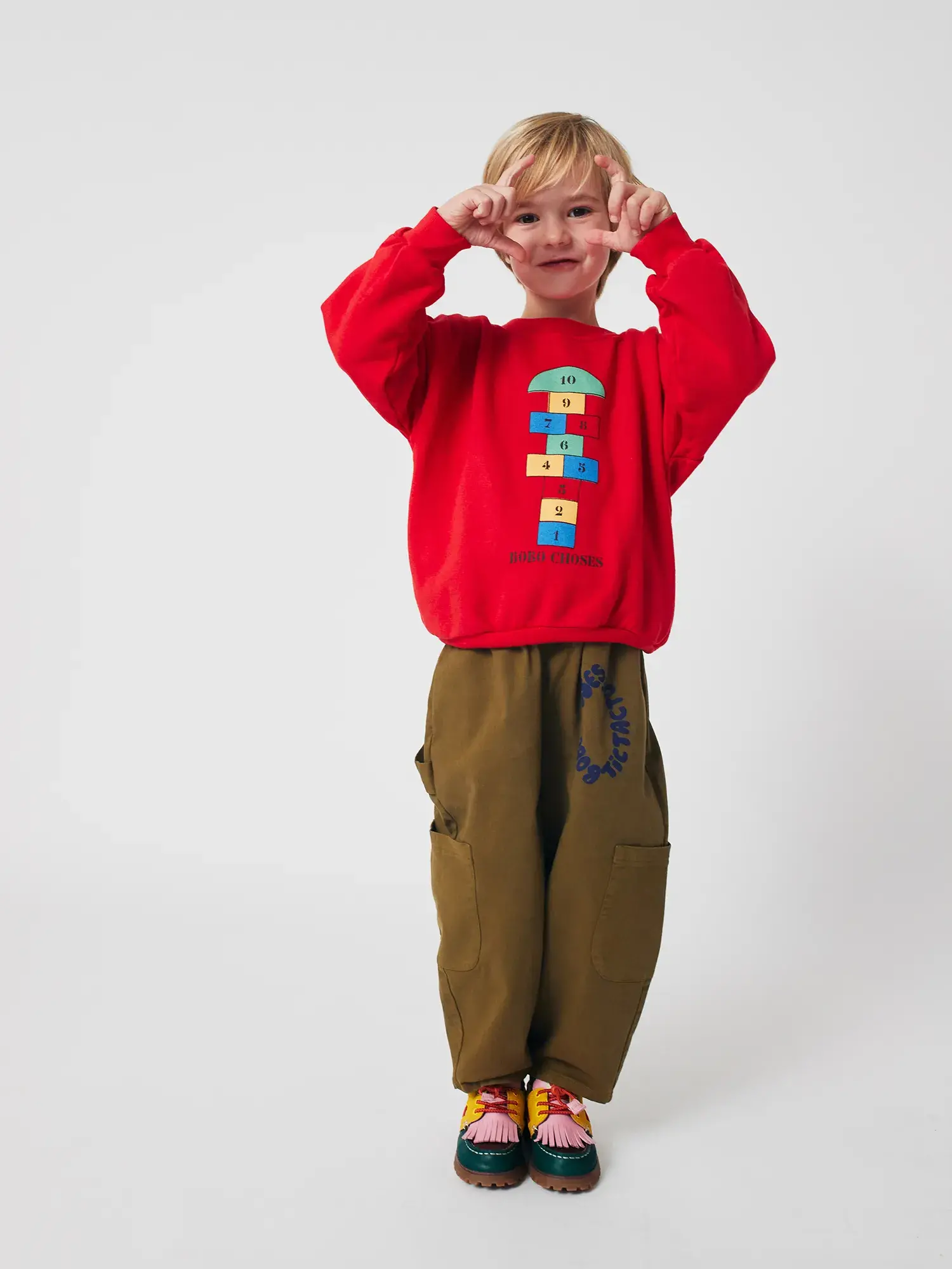 Bobo Hopscotch Sweatshirt - RED - Yellow Turtle