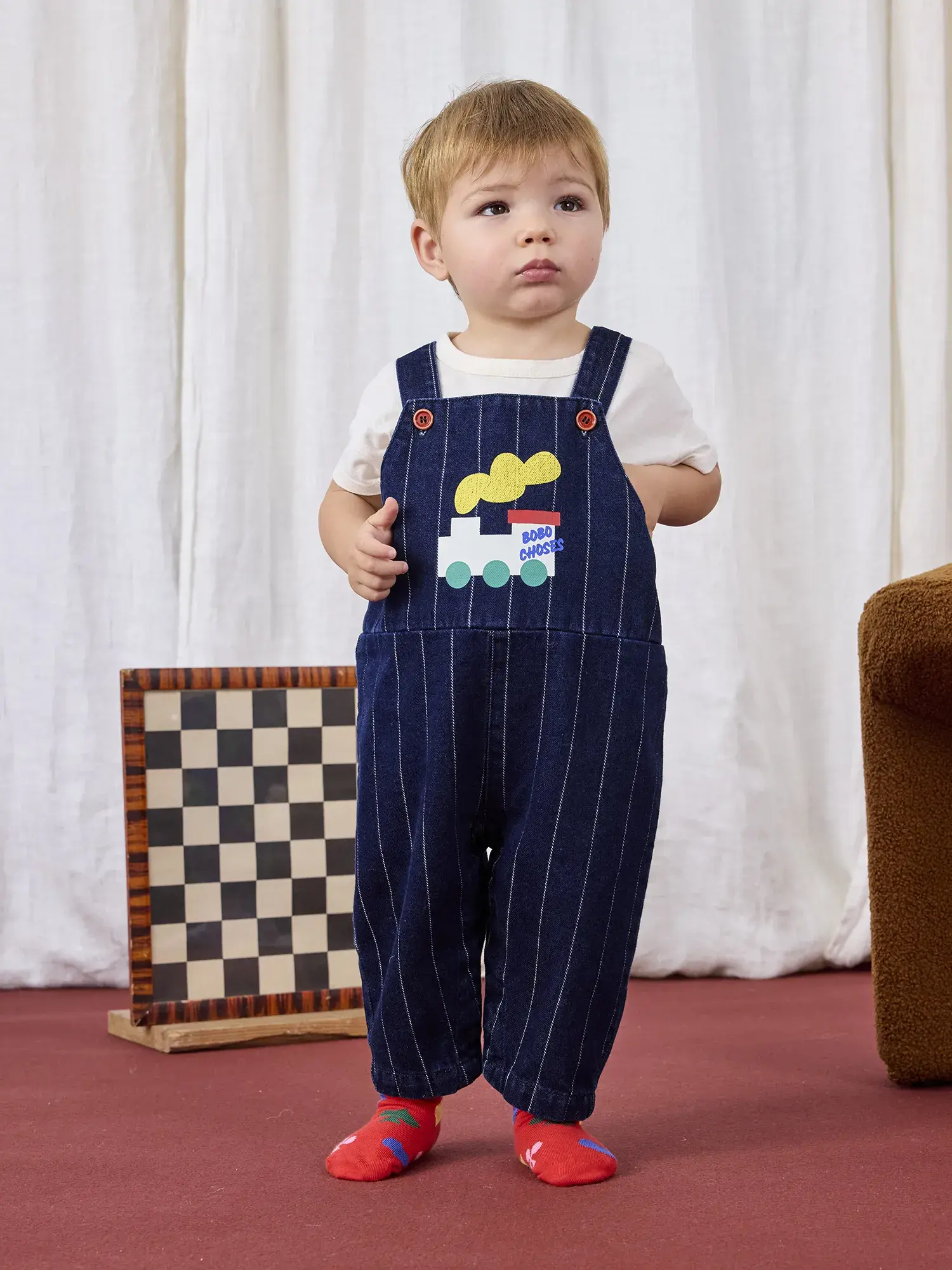 Bobo Choo Choo Denim Dungaree - Yellow Turtle