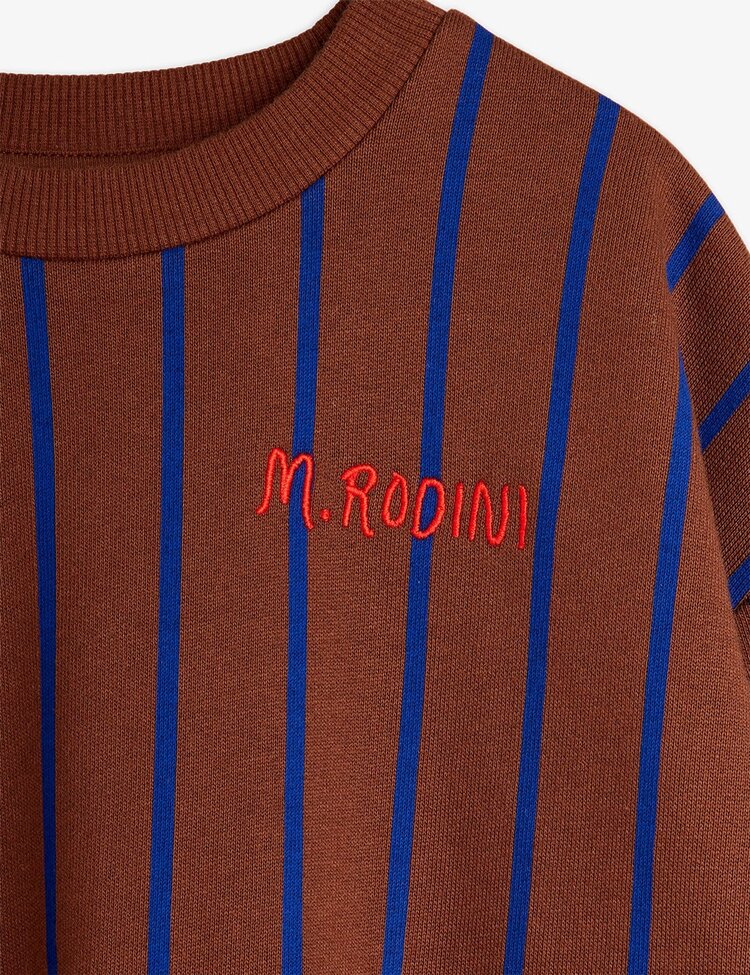 Mini Rodini Vertical Stripe Sweatshirt - Brown