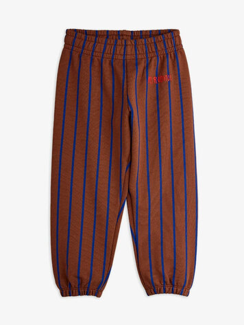 Mini Rodini Vertical Stripe Sweatpants - Brown