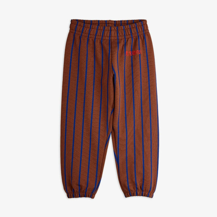 Mini Rodini Vertical Stripe Sweatpants - Brown