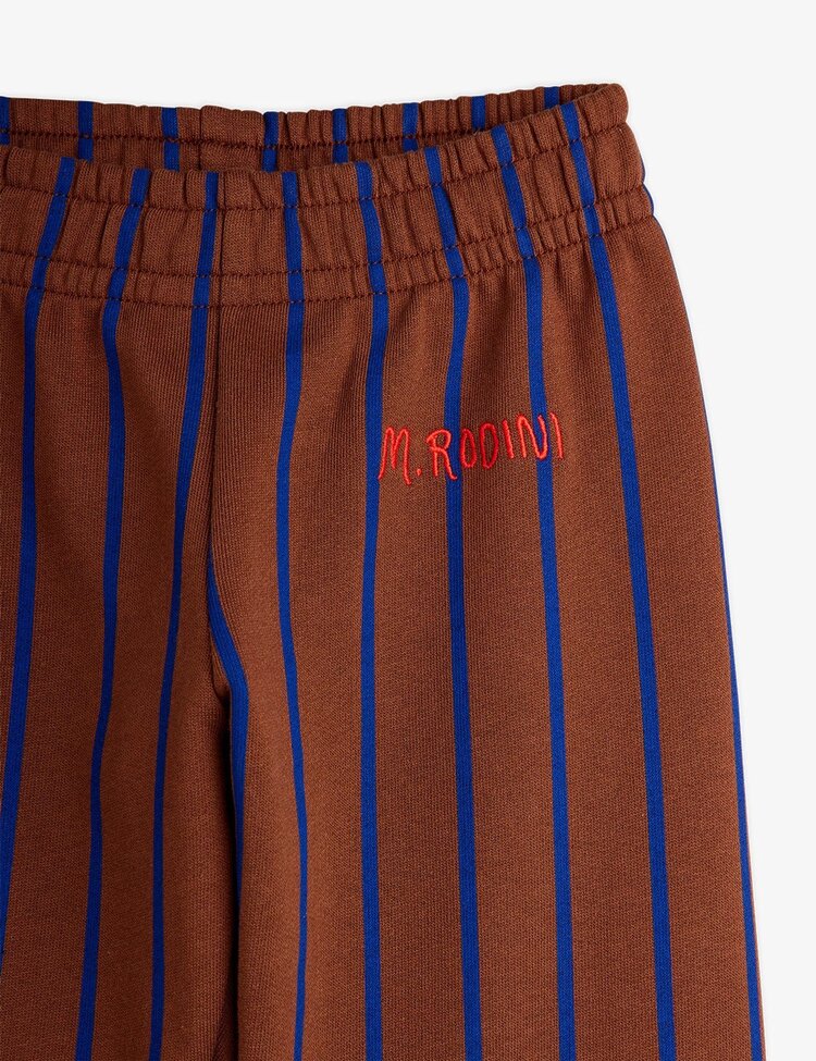 Mini Rodini Vertical Stripe Sweatpants - Brown