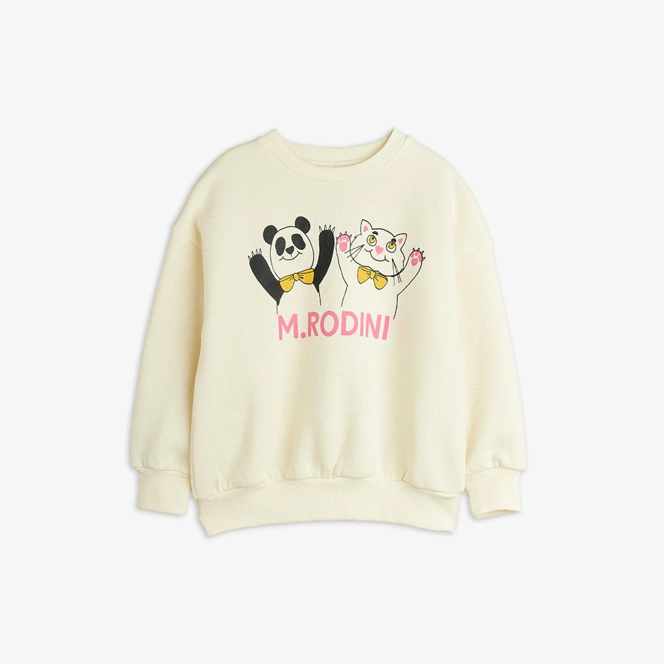 Mini Rodini Panda & Cat Sweatshirt - OFF WHT - Yellow Turtle