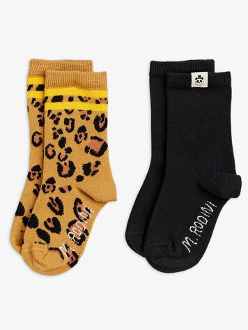 Mini Rodini Basic Leopard 2pk Socks