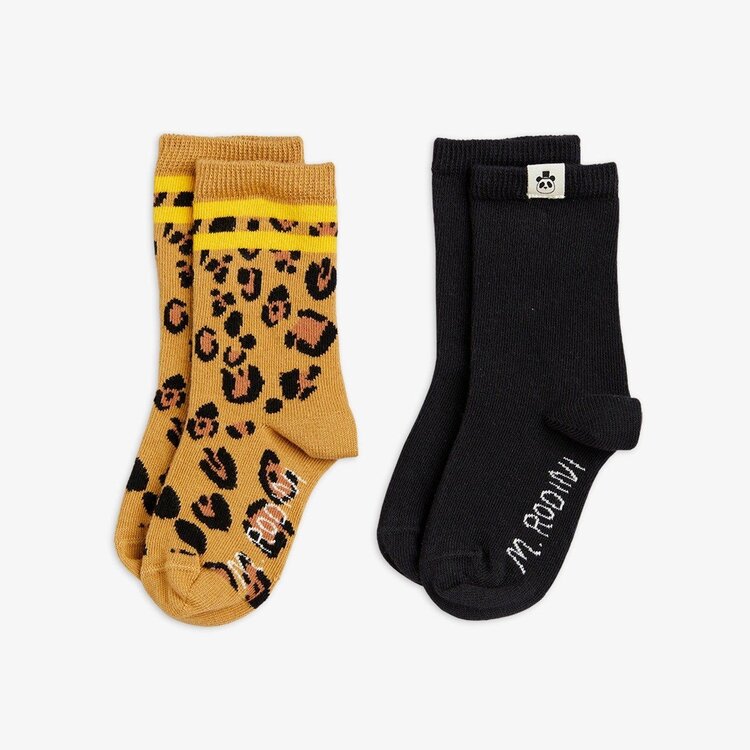 Mini Rodini Basic Leopard 2pk Socks