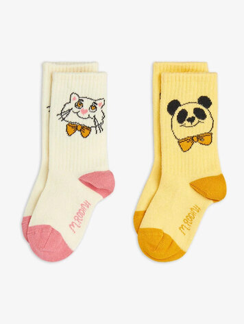 Mini Rodini Cat & Panda 2pk Socks