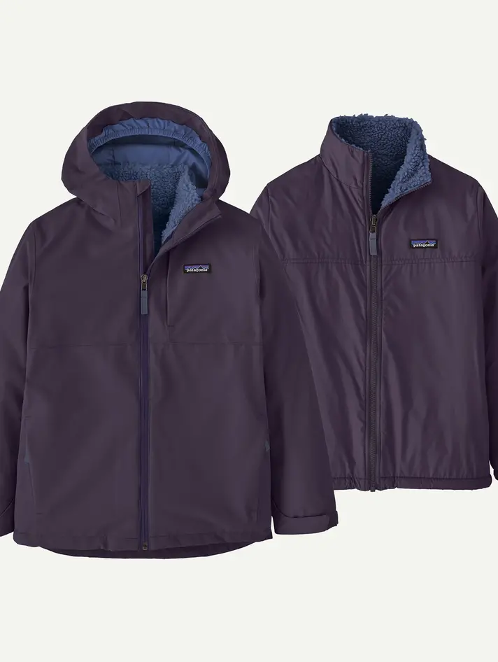 Patagonia Kids' 4-in-1 Everyday Jacket- Clement Blue - Yellow Turtle