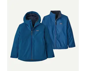 Patagonia Kids' 4-in-1 Everyday Jacket- Clement Blue - Yellow Turtle