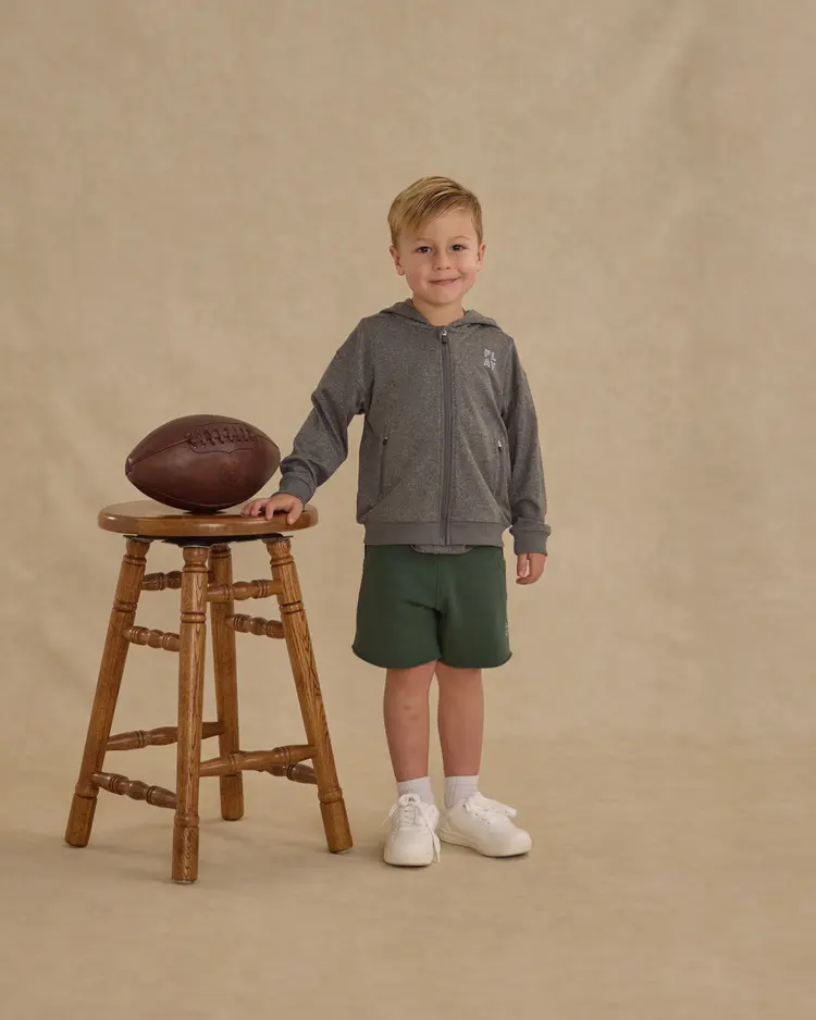 Rylee + Cru Zip-Up Tech Hoodie || Heathered Black