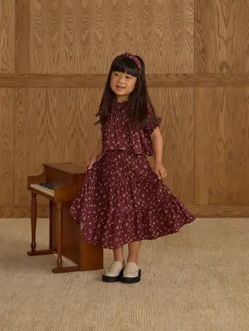 Rylee + Cru Colette Top & Ruffle Tiered Midi Skirt Set || Harvest Berry