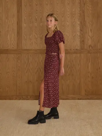 Rylee + Cru Trixie Top & Midi Skirt Set || Harvest Berry