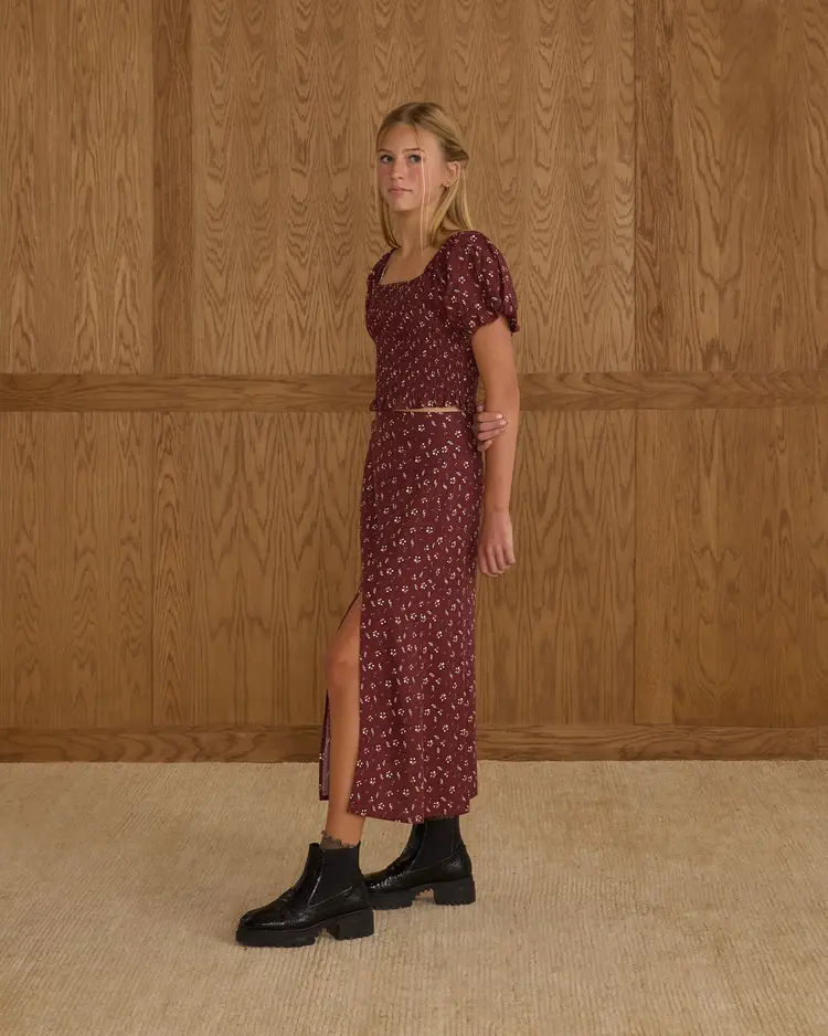 Rylee + Cru Trixie Top & Midi Skirt Set || Harvest Berry