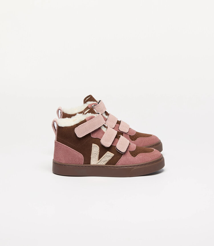 Veja V-10 Mid Furred Suede Walnut Platine Bark