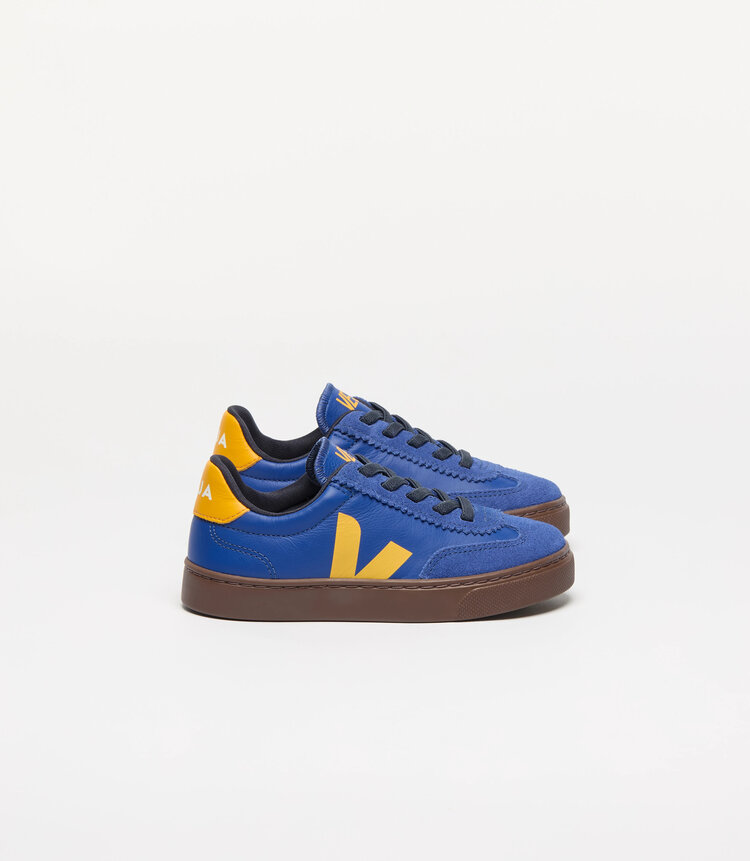 Veja Volley Elastic Laces Leather Atlantic Ouro Bark
