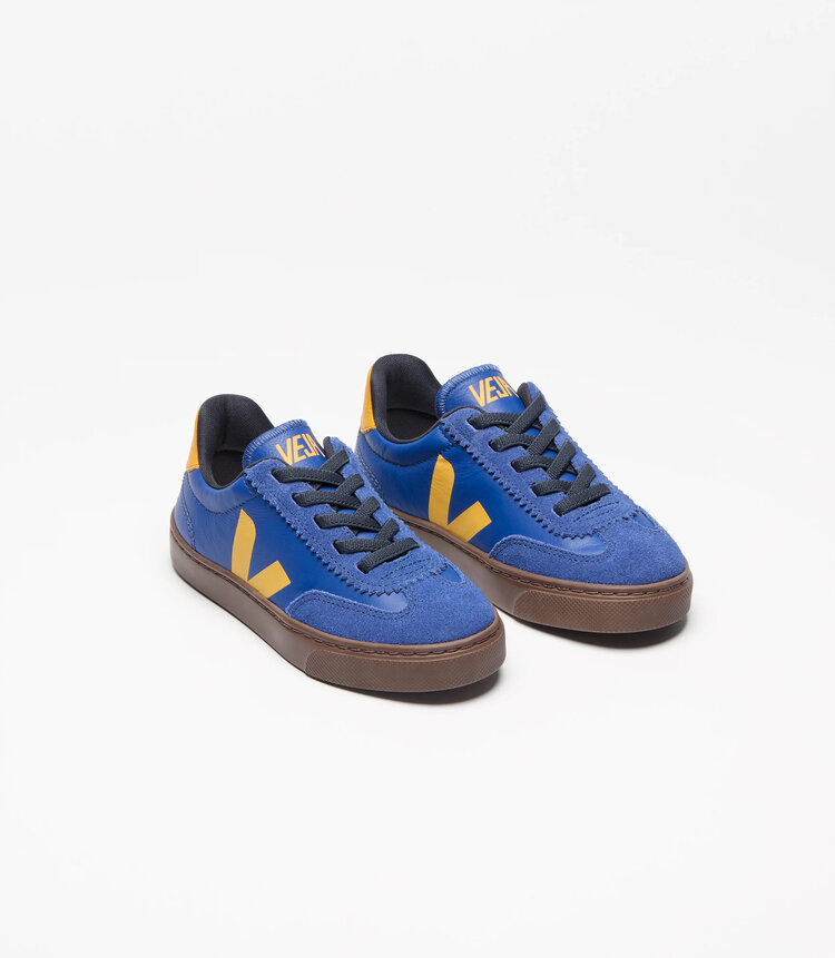 Veja Volley Elastic Laces Leather Atlantic Ouro Bark